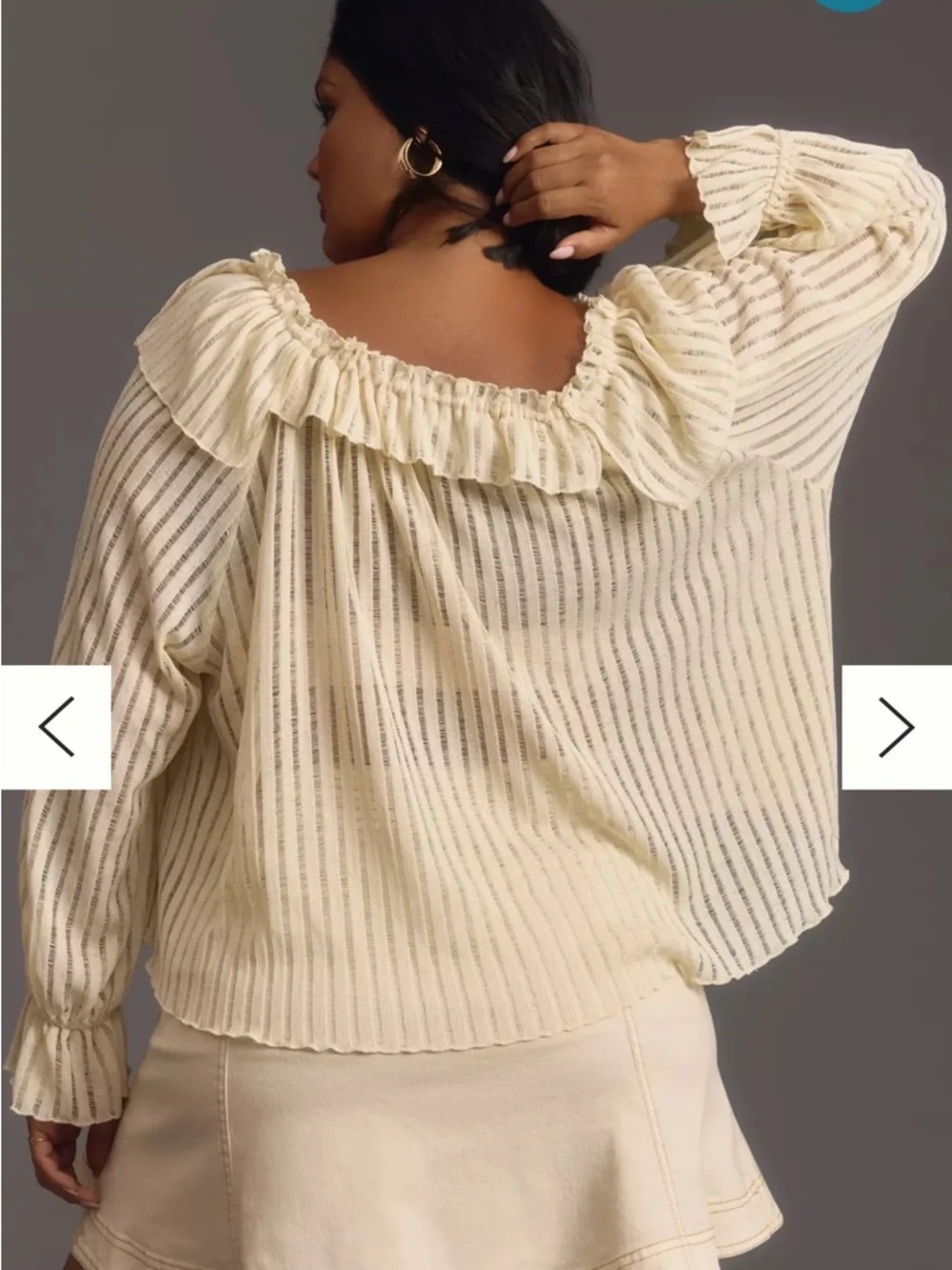 Anthropologie Cream Ruffle Off-Shoulder Peasant Blouse